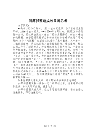 2024年问题抓整建成效显著思考
