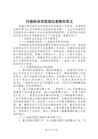 2024年污染防治攻坚战自查报告范文