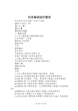 2024年污水场试运行报告