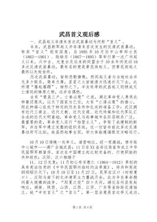 2024年武昌首义观后感