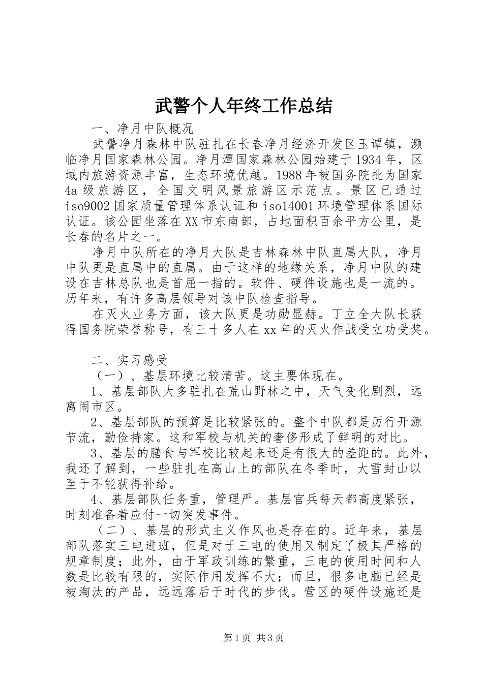 2024年武警个人年终工作总结_第1页