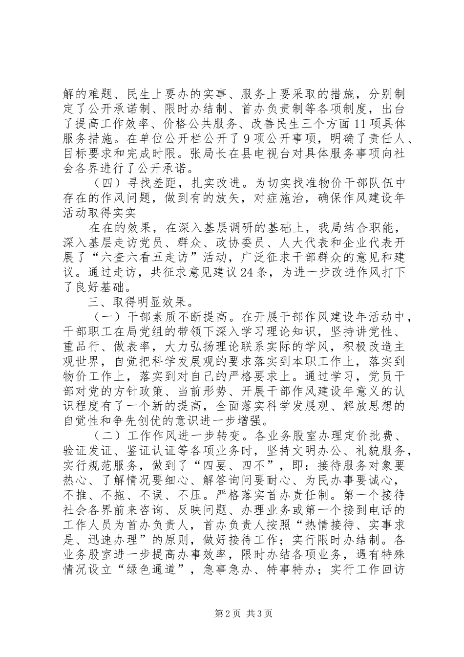 2024年物价局干部作风建设年总结_第2页