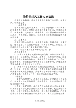 2024年物价局纠风工作实施措施