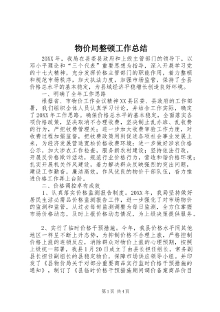 2024年物价局整顿工作总结