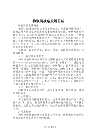 2024年物联网战略发展总结