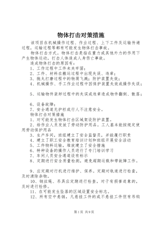 2024年物体打击对策措施