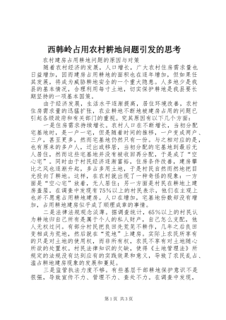 2024年西韩岭占用农村耕地问题引发的思考