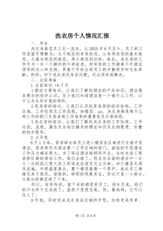 2024年洗衣房个人情况汇报