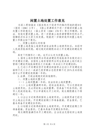 2024年闲置土地处置工作意见