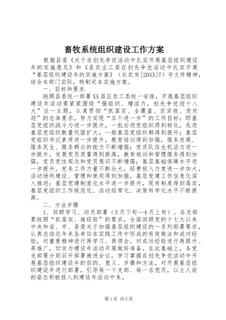 2024年畜牧系统组织建设工作方案