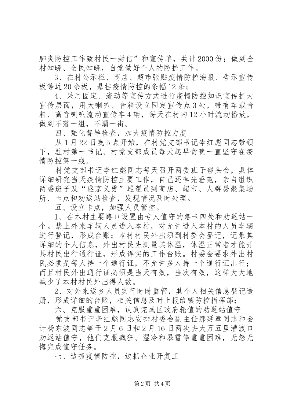 2024年村防疫工作总结_第2页