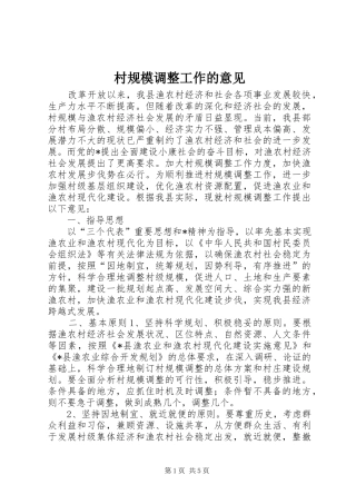 2024年村规模调整工作的意见