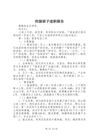 2024年村级班子述职报告