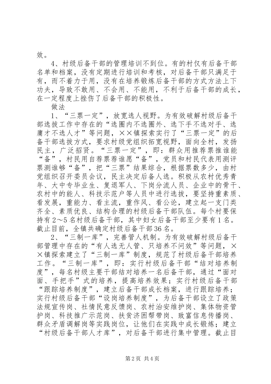 2024年村级后备干部培养机制经验材料_第2页