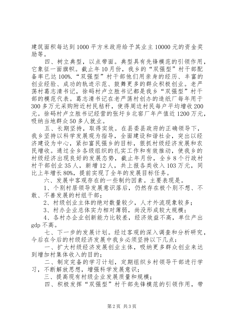 2024年村级经济发展年终总结_第2页