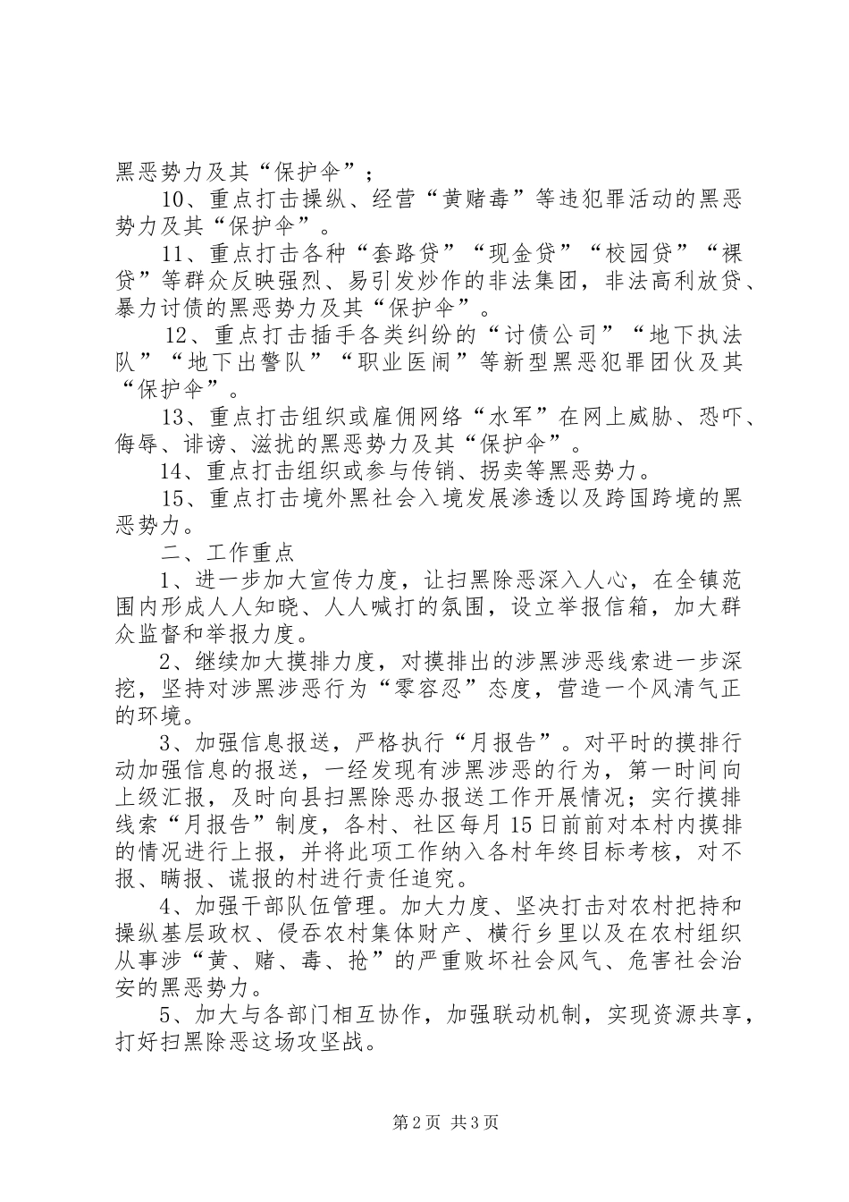 2024年村级扫黑除恶工作计划_第2页