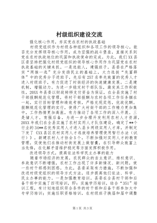 2024年村级组织建设交流