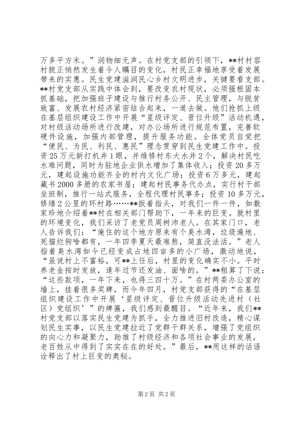 2024年村经济社会事业大发展纪实_第2页