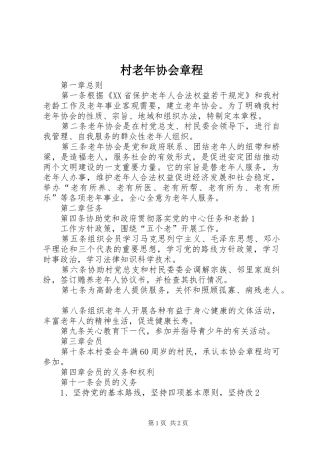 2024年村老年协会章程