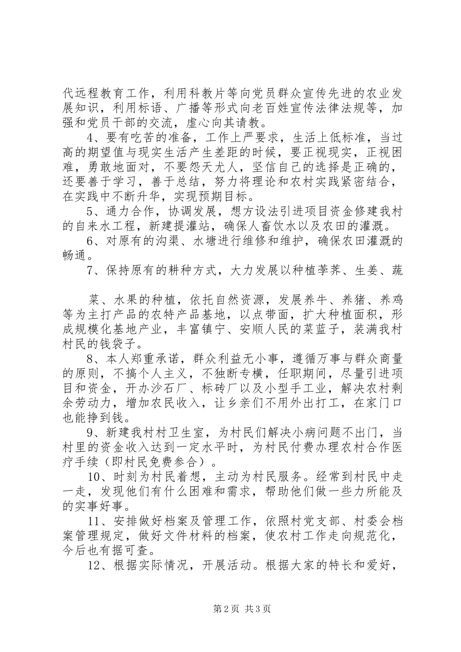 2024年村长竞选演讲稿_第2页
