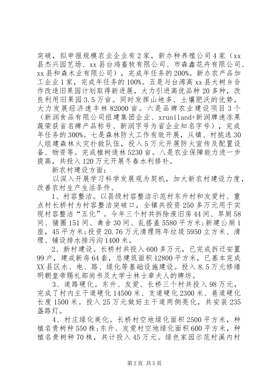 2024年村镇的工作总结_第2页