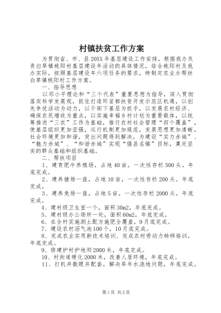 2024年村镇扶贫工作方案