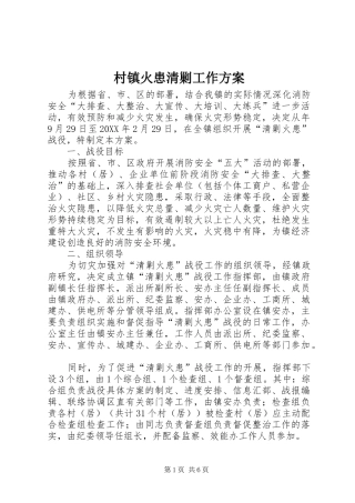 2024年村镇火患清剿工作方案