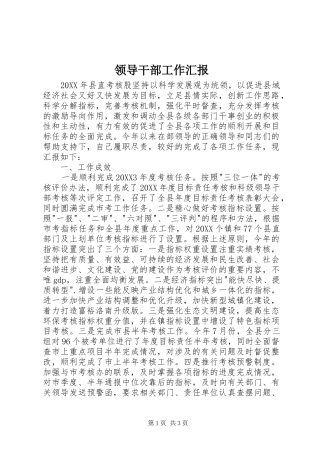 2024年领导干部工作汇报