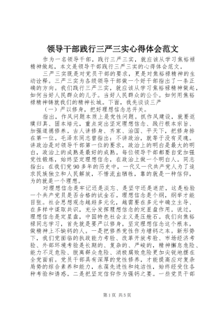 2024年领导干部践行三严三实心得体会范文