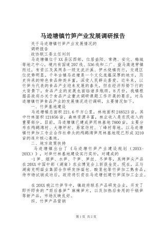 2024年马迹塘镇竹笋产业发展调研报告