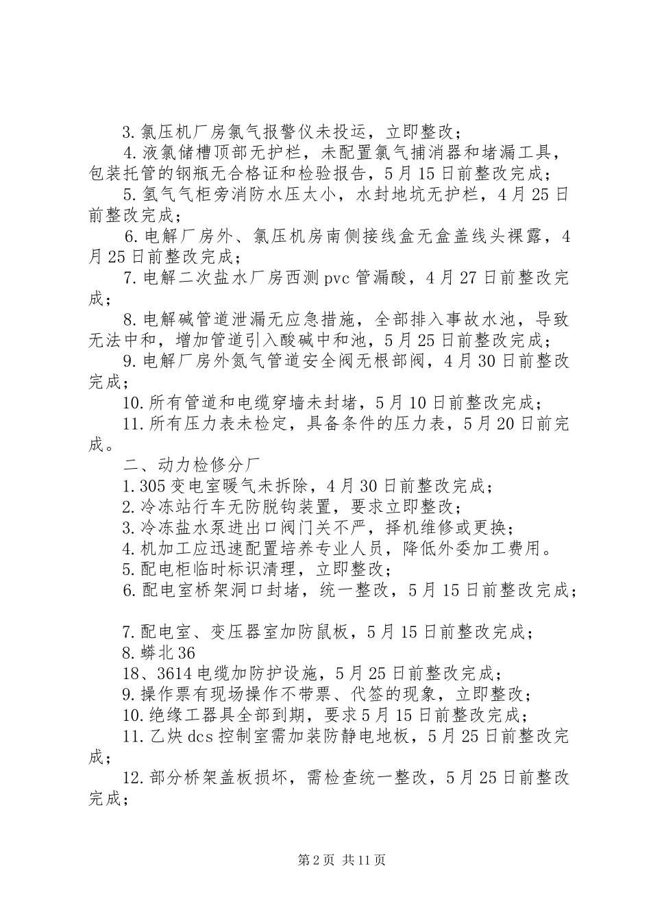 2024年春季安全大检查整改意见书_第2页