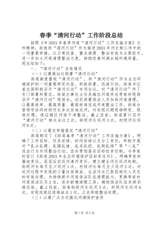 2024年春季清河行动工作阶段总结