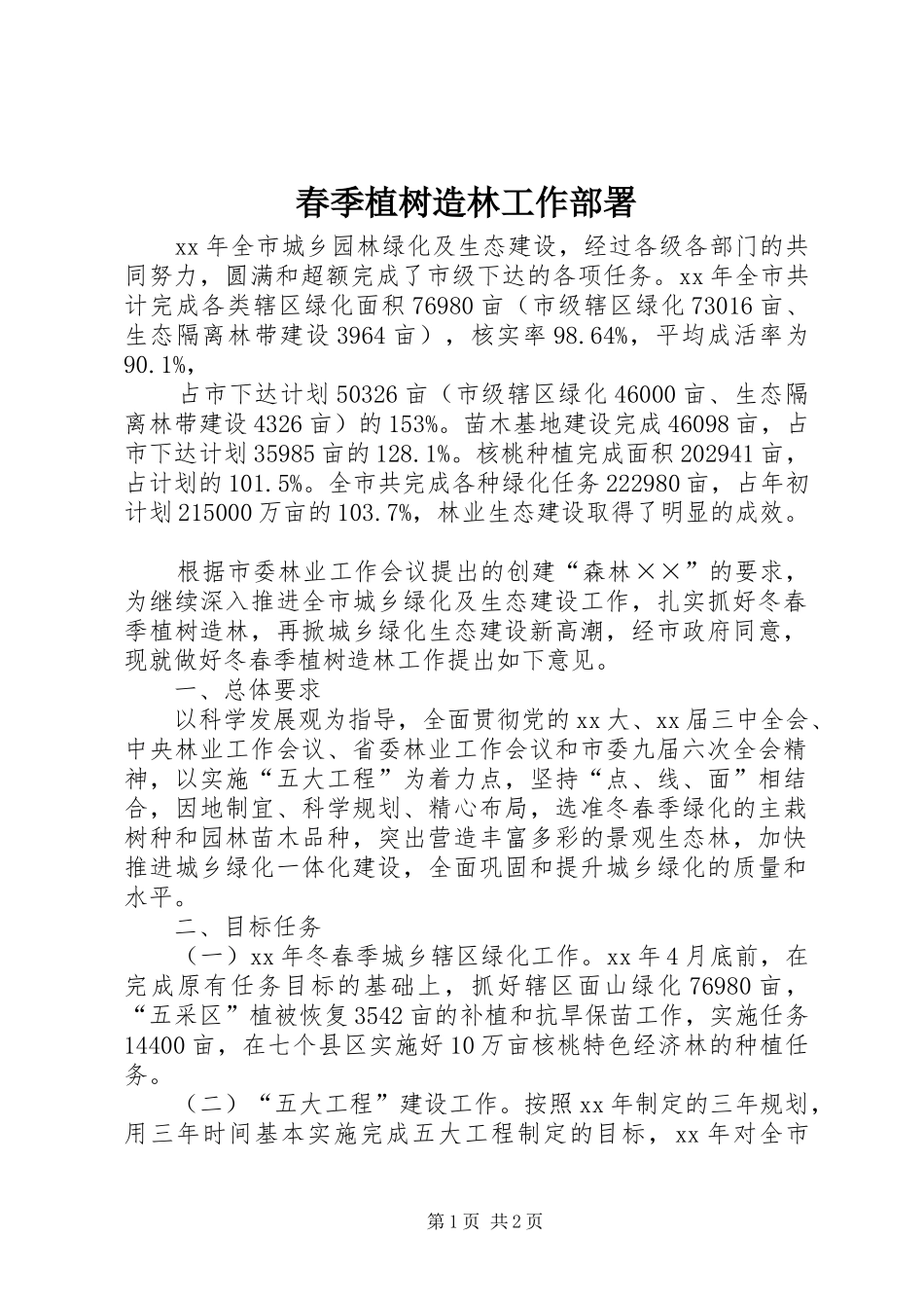 2024年春季植树造林工作部署_第1页