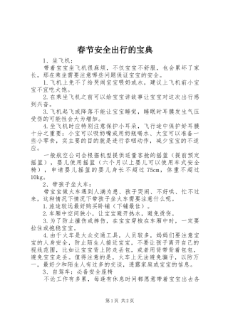 2024年春节安全出行的宝典