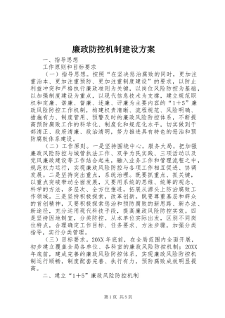 2024年廉政防控机制建设方案