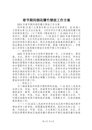 2024年春节期间烟花爆竹禁放工作方案