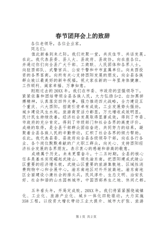 2024年春节团拜会上的致辞