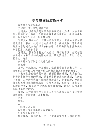 2024年春节慰问信写作格式