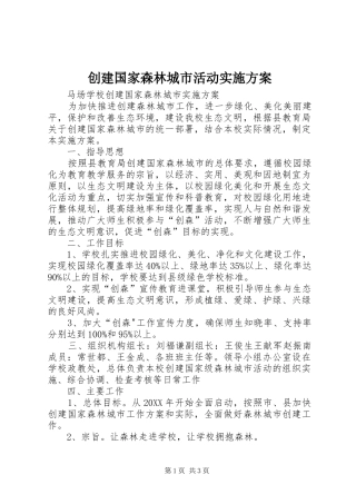 2024年创建国家森林城市活动实施方案