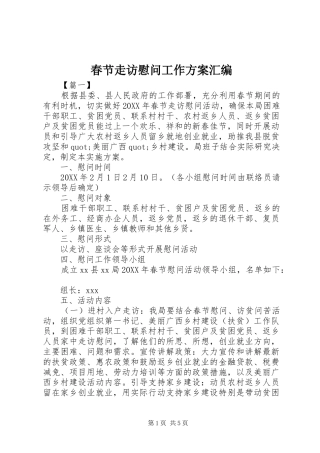 2024年春节走访慰问工作方案汇编