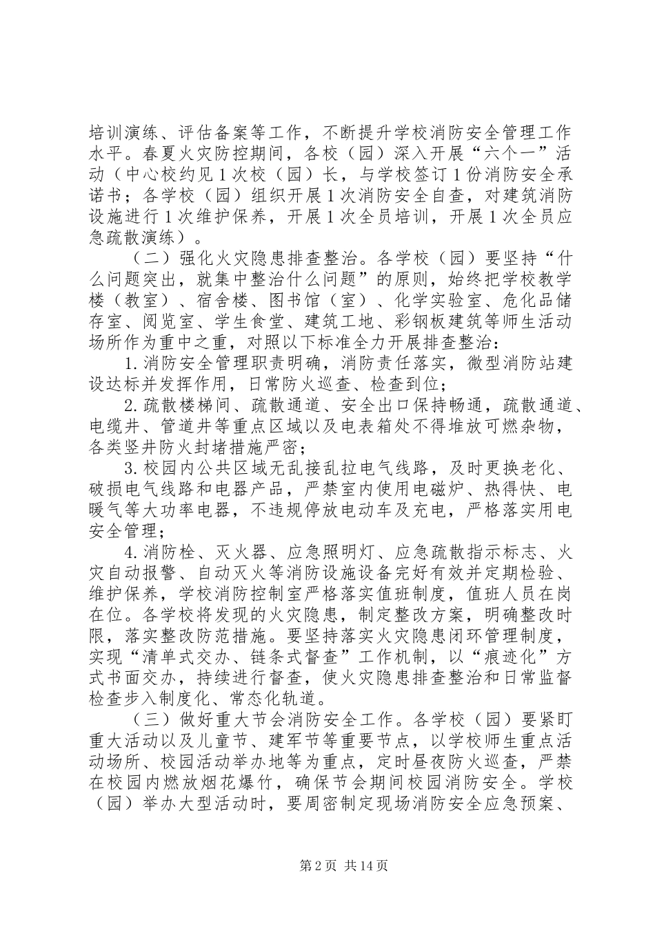 2024年春夏火灾防控工作实施方案_第2页