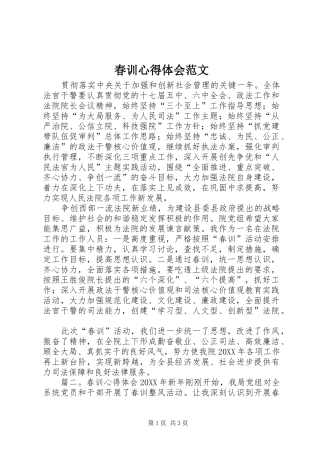 2024年春训心得体会范文
