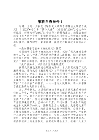 2024年廉政自查报告