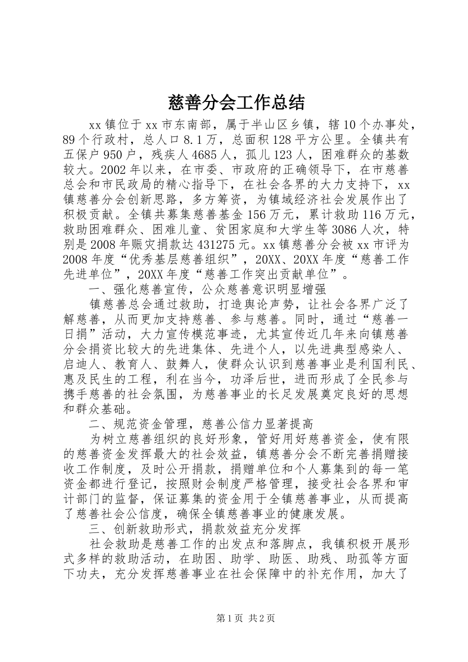 2024年慈善分会工作总结_第1页
