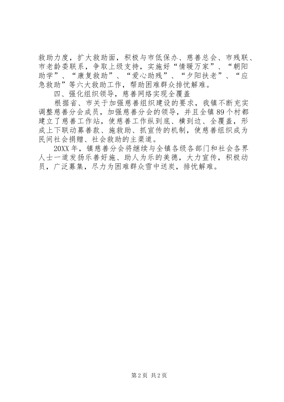 2024年慈善分会工作总结范文_第2页