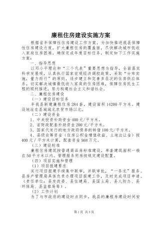 2024年廉租住房建设实施方案