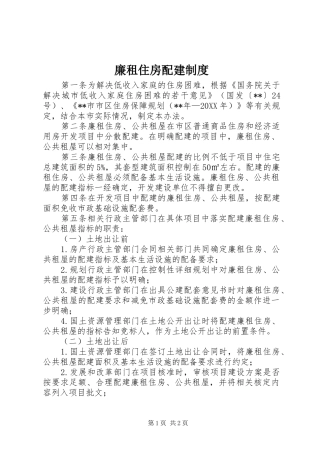 2024年廉租住房配建制度