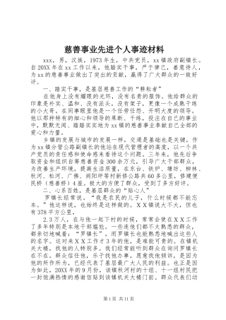 2024年慈善事业先进个人事迹材料