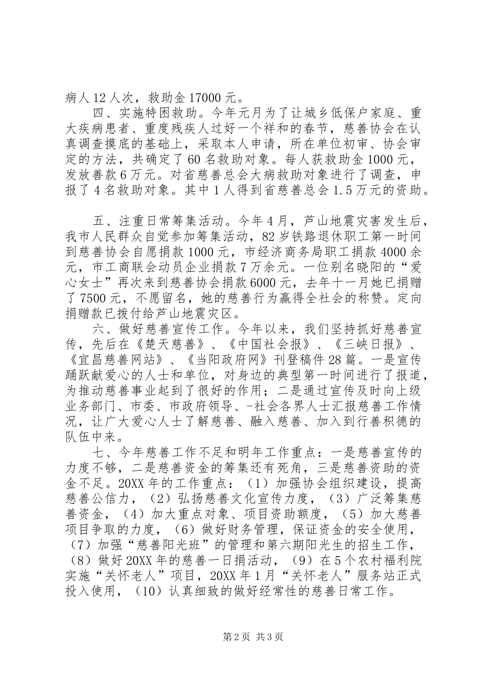 2024年慈善协会年度工作总结和来年工作计划_第2页