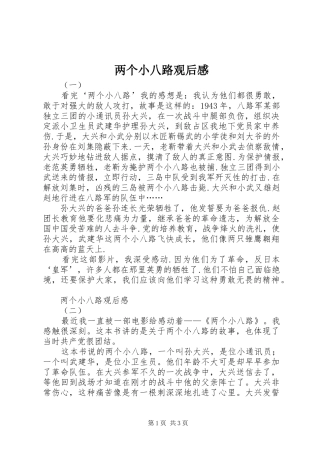 2024年两个小八路观后感